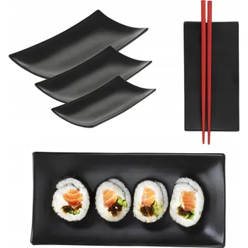 Talíř SADA NA SUSHI TALÍŘE KOMPLET 3 TALÍŘŮ NÁDOBÍ MÍSY PORCELÁN