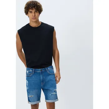 Pánské oblečení Reserved - Džínové šortky slim fit - modrá - 8577H-55J - 8577H-55J-32