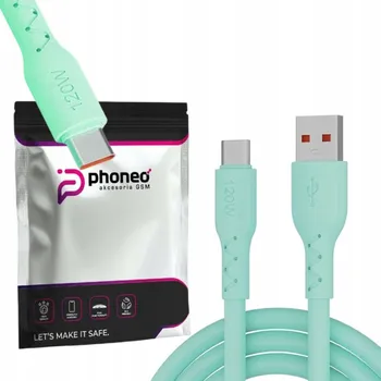 Datový kabel Kabel Phoneo USB - USB 3.1 typ C 2 m zelený