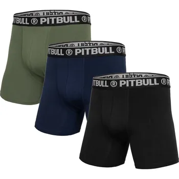 PitBull West Coast - komplet 3ks boxerek PITBULL - černé/olivové/tmavě modré M