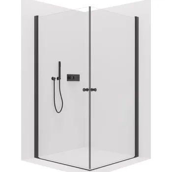 CERANO - Sprchový kout Antelo Duo L/P - 6 mm - černá matná, transparentní sklo - 120x70x190 cm - otočný