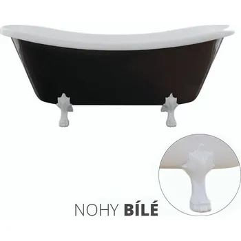 Vana Besco Volně stojící vana ze sanitárního kompozitu Amelia BW 190x77 s přepadem Typ a barva výpustě: Click-Clack s přepadem, chrom, Barva podpěrných nožek: Bílá