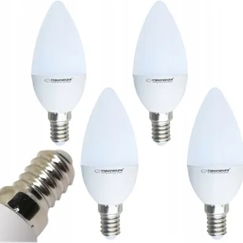 Žárovka 4x LED ŽÁROVKA C37 E14 6W 580LM 3000K TEPLÁ BÍLÁ 270° SVÍČKA