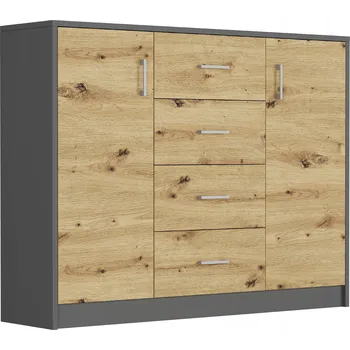 Komoda Komoda Framire 110 x 35 x 85 cm antracit, dub artisan matný