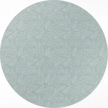 Koberec Kulatý Koberec Vinyl PVC průměr 70 cm Jemné listy ořechovníku ve stylu boho