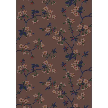 Tapeta Borastapeter Vliesová tapeta na zeď, hnědá, větvičky, květiny, 4174, Alla Tiders Hus, Borastapeter, velikost 10,05 x 0,53 m