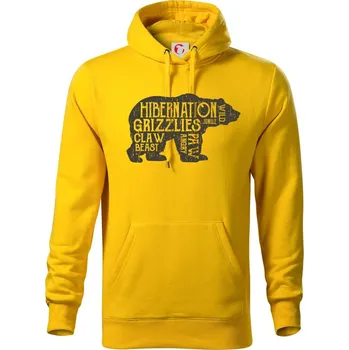 Pánská mikina Bear hiber - Mikina pánská Cape s kapucí - 4XL ( Žlutá )