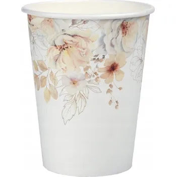 Party nádobí KELÍMKY PAPÍROVÉ KVĚTINY SOFTNESS 270 ML 10 KS NAROZENINOVÁ OSLAVA