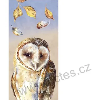 Papírový ubrousek IHR EVIE modrý papírový dekorační kapesníček na découpage sova pálená a drobné listí