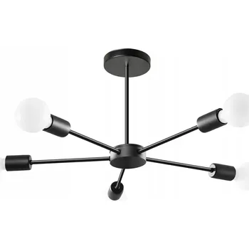 STROPNÍ SVÍTIDLO LUSTR STROPNÍ SVÍTIDLO PAVOUK 5 ČERNÁ E27