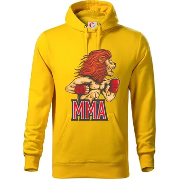 Pánská mikina MMA Lion - Mikina pánská Cape s kapucí - 4XL ( Žlutá )
