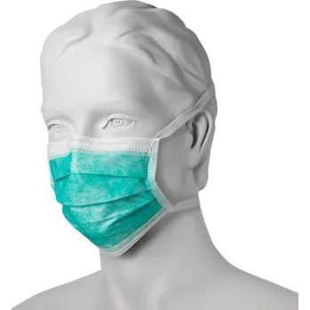 respirátor Mercator Medical Chirurgická ústenka na úvazky (50 ks) - zelená