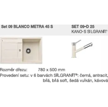 Vodovodní baterie SET 09-D 25 Metra 45 S černá + KANO-S černá
