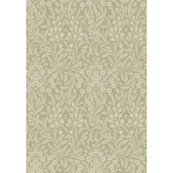 Tapeta Borastapeter Vliesová tapeta na zeď, zelená, květiny, listy, 4184, Alla Tiders Hus, Borastapeter, velikost 10,05 x 0,53 m