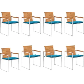 OMAXI Zahradní židle 8 ks s poduškami masivní akáciové dřevo 511183