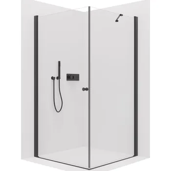 CERANO - Sprchový kout Antelo L/P - 6 mm - černá matná, transparentní sklo - 100x60x190 cm - otočný