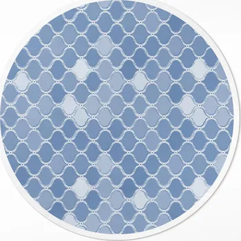 Koberec Kulatý PVC vinylový Koberec ⌀ 150 cm Středomořská mozaika Jemné dlaždice