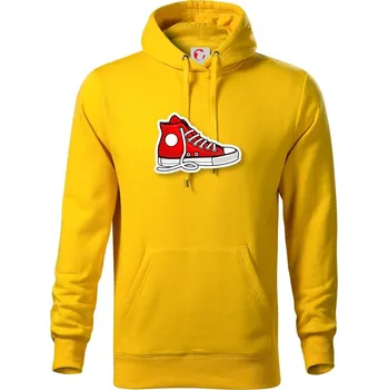 Pánská mikina Neposedná teniska - Mikina pánská Cape s kapucí - 4XL ( Žlutá )