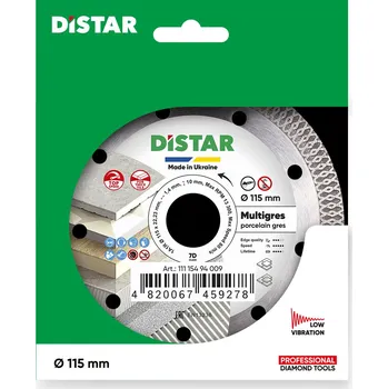 Řezný kotouč Diamantový kotouč DISTAR 7D MULTIGRES 115mm x 1,4 x 10 x 22,23 – pro dlažbu a keramiku