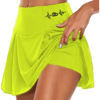Dámská sukně Dámská sportovní sukně s kraťasy "skort", neon zelená Barva: Zelená (prstýnky 4), Velikost: 3XL