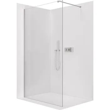 CERANO - Sprchová zástěna Walk-in Onyx Cube L/P - 10 mm - hranatá vzpěra - chrom, transparentní sklo - 110x200 cm