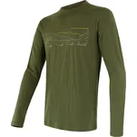 Pánské tričko SENSOR Merino Active PT Track dl. rukáv safari XL