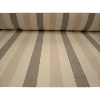Kepr, pevná bavlněná textilie, béžové pruhy, látky, metráž