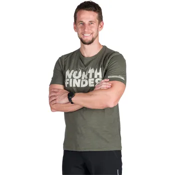 Pánské turistické triko s krátkým rukávem NORTHFINDER-JOSEF-300darkgreen Zelená XL