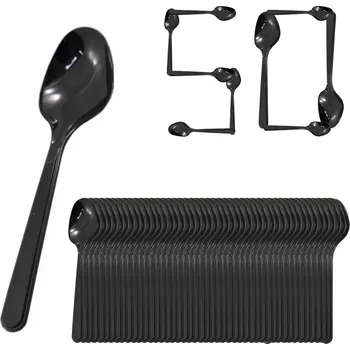 Příbor Plastové lžíce Superior stohované černé