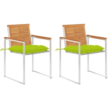 OMAXI Zahradní židle s poduškami 2 ks masivní akáciové dřevo a ocel 239070