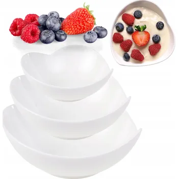 MÍSA NA SALÁT SET 3 BÍLÝCH KLASICKÝCH MÍS A SALATER MÍSA MALÁ