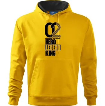 Pánská mikina Hero, Legend, King x Queen 2002 - Mikina pánská Cape s kapucí - 4XL ( Žlutá )