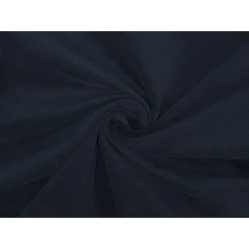 Manšestr, bavlněný útkový samet, pružný, tmavě modrý, látka, metřáž