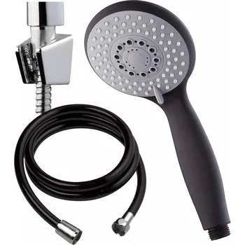 Sprchová hlavice Sprchová hlavice a hadice BASE - 3 funkce sprchy - celá sada - černá - KUCHINOX 60-1653