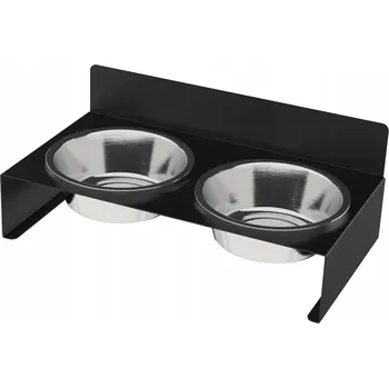 Miska pro psa Sada dvou kovových misek Domer, černá, 0,9 l