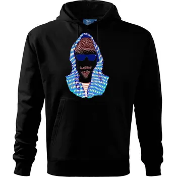 Pánská mikina Hipster 2 - Mikina pánská Cape s kapucí - 5XL ( Černá )