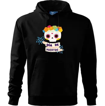 Pánská mikina Dia de muertos - Mikina pánská Cape s kapucí - 4XL ( Černá )