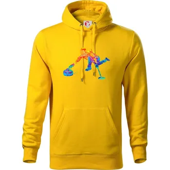 Pánská mikina Curling splash - Mikina pánská Cape s kapucí - 2XL ( Žlutá )