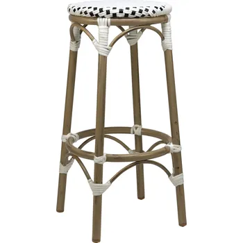 Zahradní jídelní barová stolička TODD světle hnědá/černobílá