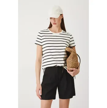 Dámské kraťasy Lněné kraťasy Medicine dámské, černá barva, hladké, high waist RS25.SZD093 99X, vel. S