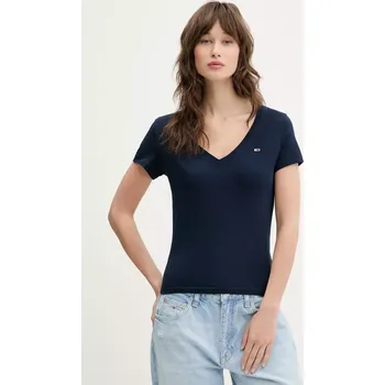 Bavlněné tričko Tommy Jeans 2-pack tmavomodrá barva, DW0DW21367 59B, vel. XL