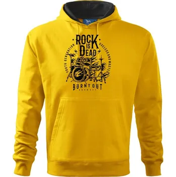 Pánská mikina Rock Is Dead 2 - Mikina pánská Cape s kapucí - XL ( Žlutá )
