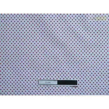 bílá bavlněná látka červený puntík