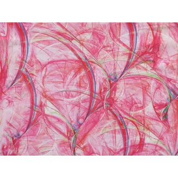 hedvábná šatovka 3251 růžový abstraktní vzor