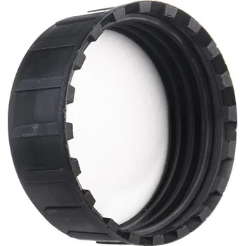 Uzávěr se závitem GL 45 pro čtyřhranné láhve o objemu 250 ml, těsnicí vložka z pěnového PE, bez odtrhávacího bezpečnostního kroužku, Barva: Černá, k produktu: Láhev čtyřhranná s UN kódem a GL závitem, bez uzávěru, HDPE