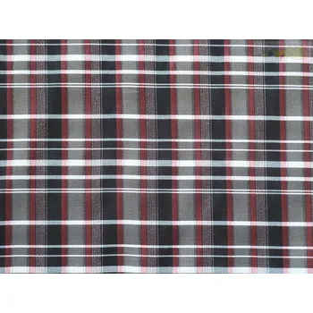 košilová látka 9850 červená kostkovaná s lurexem