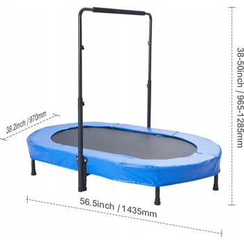 Trampolína Trampolína 143,5CM Udźwig 100KG Regulowanych Wysokości Niebieska Dla Dzieci