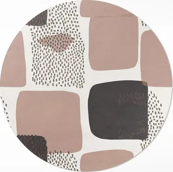 Obraz Kulatý Koberec z vinylového PVC ⌀ 120 cm abstraktní kompozice skvrn ve stylu boho