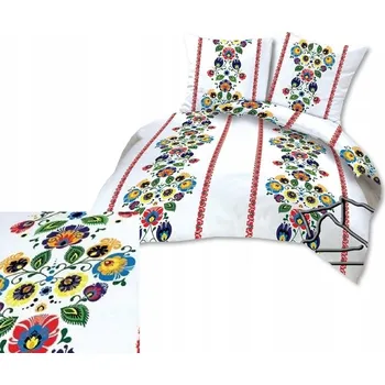 Povlečení Krepové povlečení 160x200cm + 2x 70x80cm Lowicki tenký proužek červený