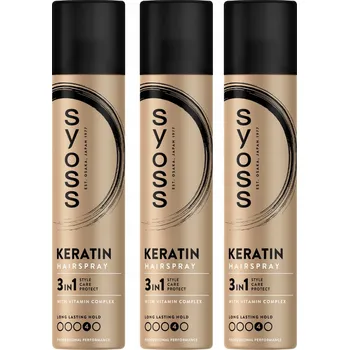 Stylingový přípravek Syoss Keratin Lak na vlasy Neviditelné Zpevnění 3 ks